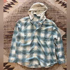 American Eagle Men’s NWT Plaid Flannel Shirt with Hood 3XL